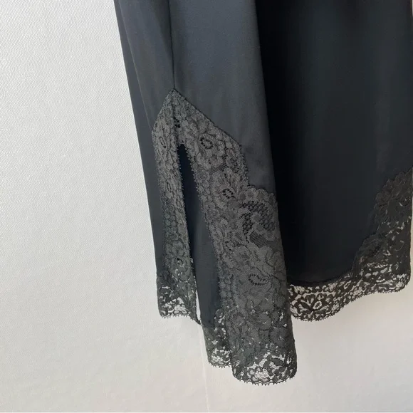 Vintage Henson Kickernick Full Dress Slip / Negligee Black + Gray Lace Size 32 - Picture 8 of 16